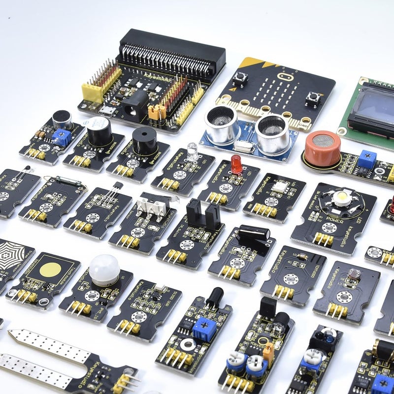Keyestudio مجموعة البداية KEYESTUDIO 37 في 1 مع لوحة BBC Microbit V2.2، مجموعة رائعة من 37 مستشعرًا وإكسسوارات Microbit لتعليم البرمجة والإلكترونيات للمراهقين والبالغين، تعلم الدوائر الكهربائية مع الدروس. - Image 2